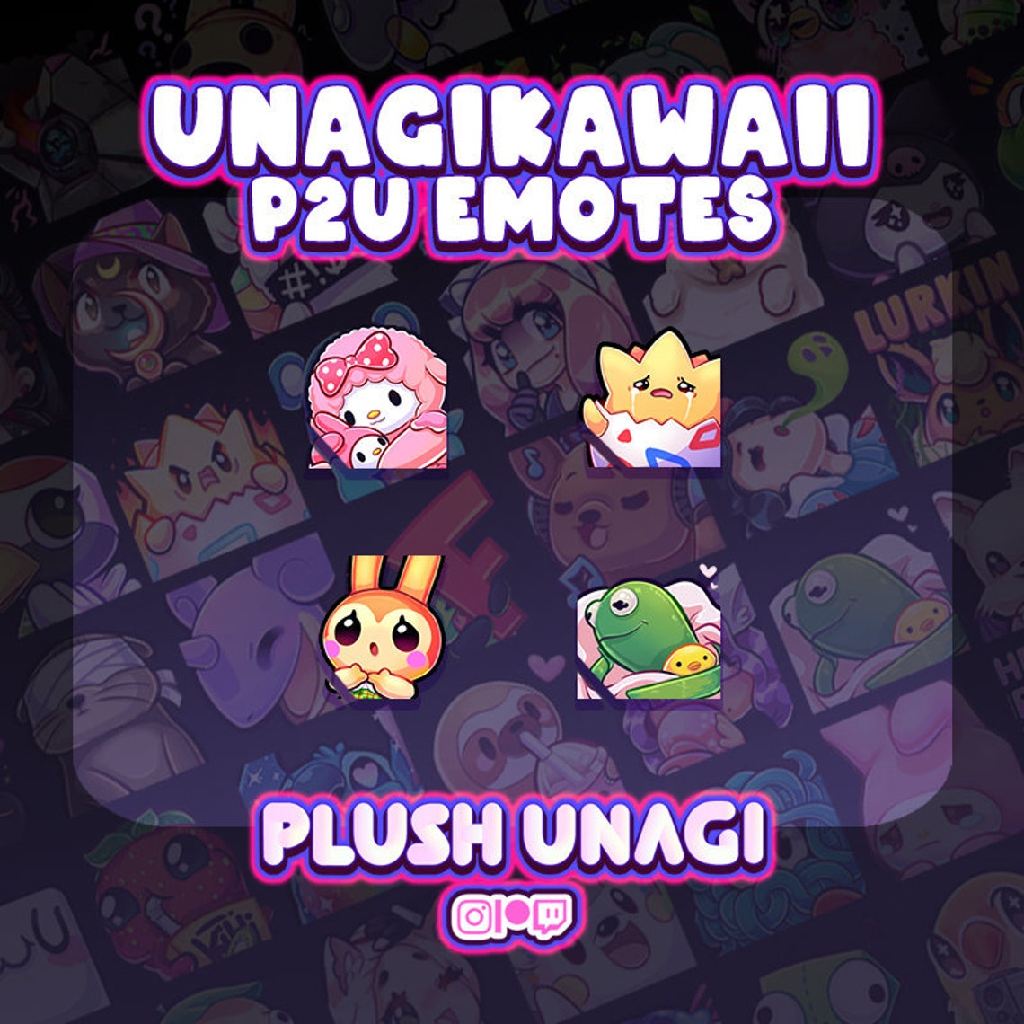 Cute Character P2U Emotes – PlushUnagi